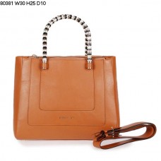 Nieuwe Bvlgari Hand Carry Serpenti Ferrari leren tas, aardgeel 80381