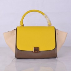 Celine Medium Trapeze tas in geel, kaki en beige Celine Medium Trapeze tas in geel, kaki en beige