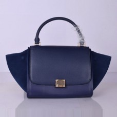 Celine Medium Trapeze Blue Suede Bag Celine Medium Trapeze Blue Suede Bag