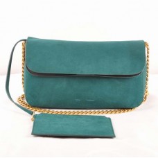 Celine Gourmette schoudertas van suèdeleer, groen, model 3078 Celine Gourmette schoudertas van suèdeleer, groen, model 3078