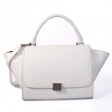 Celine grote trapeziumvormige leren tas wit Celine grote trapeziumvormige leren tas wit