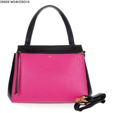 Celine EDGE Kalfslederen Tas Perzik/Zwart 26938 Celine EDGE Kalfslederen Tas Perzik/Zwart 26938