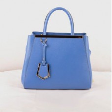 Fendi 2jours blauwe leren tas met kruisaders Fendi 2jours blauwe leren tas met kruisaders