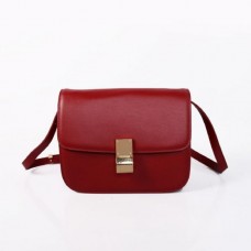 Celine Classic Box Calfskin Flap Bag Wijnrood Celine Classic Box Calfskin Flap Bag Wijnrood