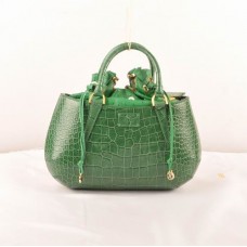 Fendi B Fab Groene Tas met Krokodillenleren Adertjespatroon, Middelgrote Handtas Fendi B Fab Groene Tas met Krokodillenleren Adertjespatroon, Middelgrote Handtas