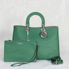 Dior Diorissimo Jumbo Tas Groen Geïmporteerd Litchi Leer (Zilverkleurige Hardware) 602 Dior Diorissimo Jumbo Tas Groen Geïmporteerd Litchi Leer (Zilverkleurige Hardware) 602