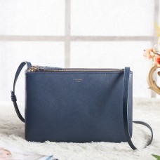 Celine Small Trio Crossbodytas in koningsblauw kalfsleer Celine Small Trio Crossbodytas in koningsblauw kalfsleer