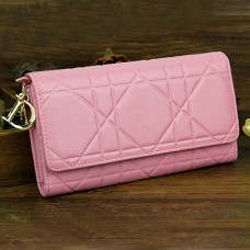 Christian Dior lakleren Cannage Continental portemonnee 0016 roze Christian Dior lakleren Cannage Continental portemonnee 0016 roze