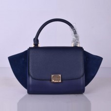 Celine kleine trapeziumvormige leren tas in marineblauw Celine kleine trapeziumvormige leren tas in marineblauw