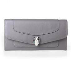 Bvlgari Serpenti originele lederen portemonnee kaki 201302 Bvlgari Serpenti originele lederen portemonnee kaki 201302