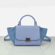 Celine Small Trapeze Ice Blue Suede Bag Celine Small Trapeze Ice Blue Suede Bag