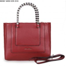 Nieuwe Bvlgari Hand Carry Serpenti Ferrari leren tas paarsrood 80381