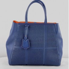 Fendi 2Jours blauwe saffiiano lederen clinch-bouttas Fendi 2Jours blauwe saffiiano lederen clinch-bouttas