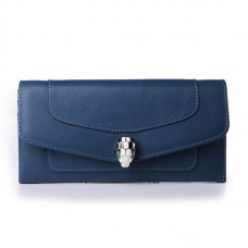 Bvlgari Serpenti Originele leren portemonnee blauw 201302 Bvlgari Serpenti Originele leren portemonnee blauw 201302