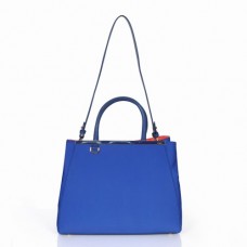 Fendi 2Jours blauwe canvas handtas Fendi 2Jours blauwe canvas handtas