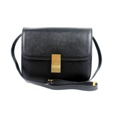 Celine Clasp Classic Box Medium Tas Zwart Celine Clasp Classic Box Medium Tas Zwart
