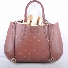 Fendi B Fab tas van geperforeerd leer in koffiekleur, grote tas met handvat aan de bovenkant Fendi B Fab tas van geperforeerd leer in koffiekleur, grote tas met handvat aan de bovenkant
