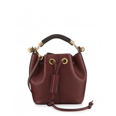 Chloe Gala kleine leren bucket bag in bordeauxrood Chloe Gala kleine leren bucket bag in bordeauxrood