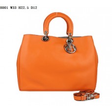 Dior Diorissimo Jumbo Tas Oranje Nappa Leer (Zilverkleurige Hardware) 8002 Dior Diorissimo Jumbo Tas Oranje Nappa Leer (Zilverkleurige Hardware) 8002