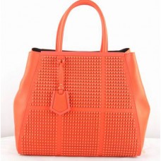 Fendi 2Jours oranje saffiiano lederen clinch-bouttas Fendi 2Jours oranje saffiiano lederen clinch-bouttas