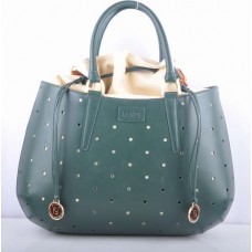 Fendi B Fab groene leren geperforeerde tas, grote handtas Fendi B Fab groene leren geperforeerde tas, grote handtas