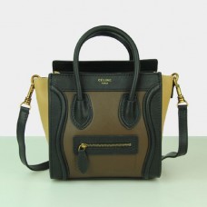 Celine Small Luggage Tote Black Coffee Apricot Celine Small Luggage Tote Black Coffee Apricot