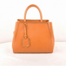 Fendi 2jours Earth Yellow Cross Veins Leather Small Bag Fendi 2jours Earth Yellow Cross Veins Leather Small Bag