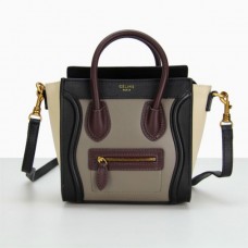 Celine Small Luggage Tote Grijs Zwart Wit Wijnrood Celine Small Luggage Tote Grijs Zwart Wit Wijnrood