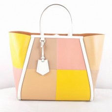 Fendi 2Jours Multicolor Apricot Ferrari leren tas Fendi 2Jours Multicolor Apricot Ferrari leren tas