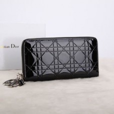 Dior Escapade portemonnee in lakleer D0811 zwart Dior Escapade portemonnee in lakleer D0811 zwart