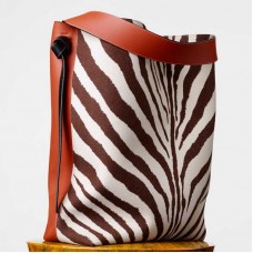 Celine Zebra Printed Twisted Cabas Small Bag Celine Zebra Printed Twisted Cabas Small Bag