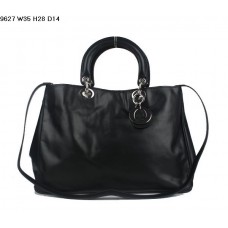 Dior Diorissimo tas, zwart nappaleer (zilverkleurige hardware) 9627 Dior Diorissimo tas, zwart nappaleer (zilverkleurige hardware) 9627