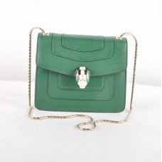 Bvlgari Serpenti Original leren schoudertas groen 604 Bvlgari Serpenti Original leren schoudertas groen 604
