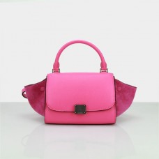Celine kleine trapeziumvormige leren tas in neonroze Celine kleine trapeziumvormige leren tas in neonroze