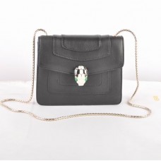 Bvlgari Serpenti Original leren schoudertas zwart 604 Bvlgari Serpenti Original leren schoudertas zwart 604