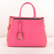 Fendi 2jours Medium Tas van perzikkleurig kalfsleer/paardenhaarleer Fendi 2jours Medium Tas van perzikkleurig kalfsleer/paardenhaarleer