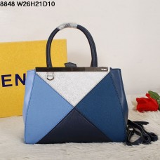 Fendi 2Jours Multicolor Saffierblauwe Ferrari Lederen Tas 8848 Fendi 2Jours Multicolor Saffierblauwe Ferrari Lederen Tas 8848