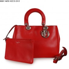 Dior Diorissimo Jumbo Tas Rood Nappa Leer (Zilverkleurige Hardware) 8002 Dior Diorissimo Jumbo Tas Rood Nappa Leer (Zilverkleurige Hardware) 8002