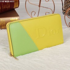 Christian Dior Multicolor Geel/Lime Portemonnee met Rits 118 Christian Dior Multicolor Geel/Lime Portemonnee met Rits 118