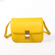 Celine Classic Box Calfskin Flap Bag Geel Celine Classic Box Calfskin Flap Bag Geel