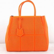 Fendi 2Jours oranje saffiiano lederen clinch-bouttas Fendi 2Jours oranje saffiiano lederen clinch-bouttas