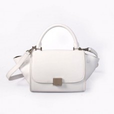 Celine kleine trapeziumvormige leren tas wit Celine kleine trapeziumvormige leren tas wit