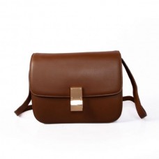 Celine Classic Box Calfskin Flap Bag Donkerbruin Celine Classic Box Calfskin Flap Bag Donkerbruin