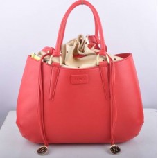 Fendi B Fab Watermelon Red Deerskin Leather Large Top-handle Bag Fendi B Fab Watermelon Red Deerskin Leather Large Top-handle Bag