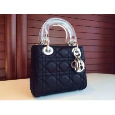 Replica Dior Lady handtas van zwart leer Replica Dior Lady handtas van zwart leer