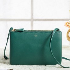 Celine Small Trio Crossbodytas in groen kalfsleer Celine Small Trio Crossbodytas in groen kalfsleer