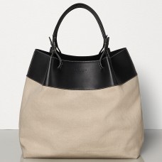 Bottega Veneta Quad Tote in linnen en kalfsleer Bottega Veneta Quad Tote in linnen en kalfsleer