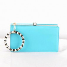 Bvlgari Serpenti originele lederen ingelijste pochette hemelsblauw 82121 Bvlgari Serpenti originele lederen ingelijste pochette hemelsblauw 82121