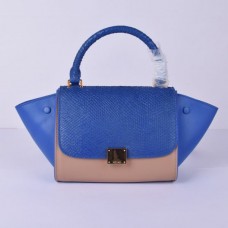 Celine Small Trapeze Blue Snake Khaki Bag Celine Small Trapeze Blue Snake Khaki Bag