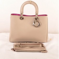 Dior Diorissimo Medium Tas Beige Origineel Leer (Gouden Hardware) 603 Dior Diorissimo Medium Tas Beige Origineel Leer (Gouden Hardware) 603